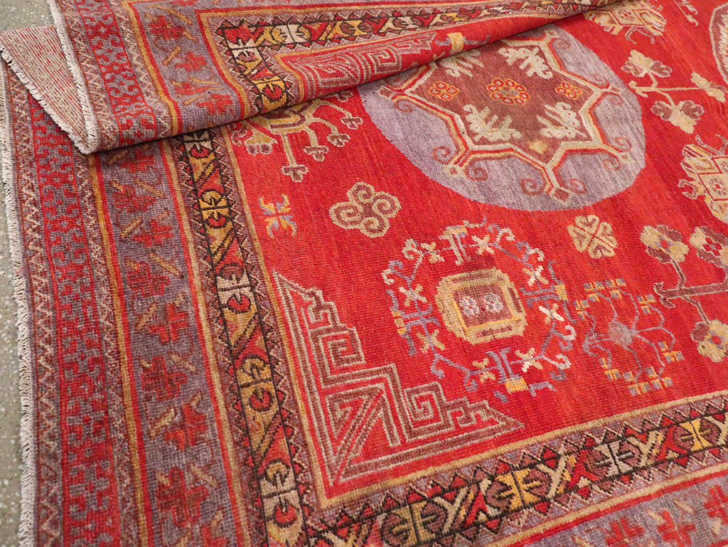 Antique East Turkestan Khotan Gallery Carpet, No.29616 - Staging