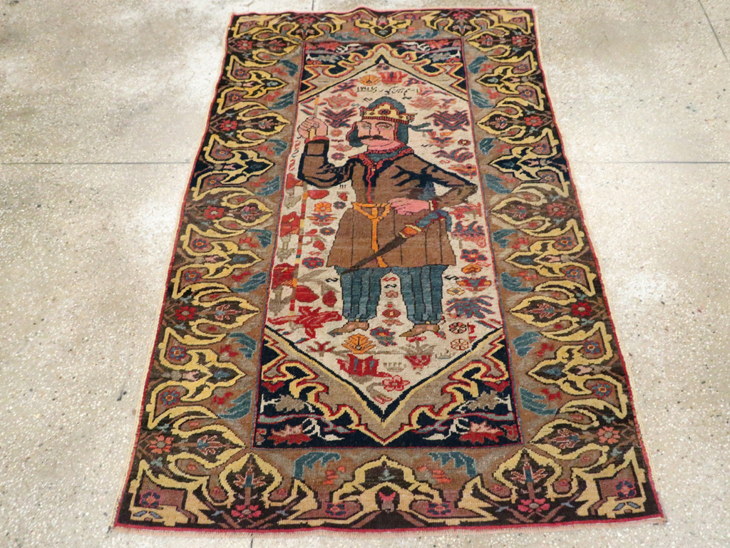 Antique Persian Kurdish Rug, No.29621 - Staging