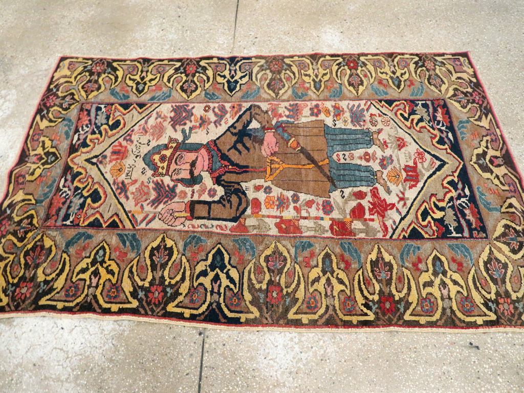 Antique Persian Kurdish Rug, No.29621 - Staging