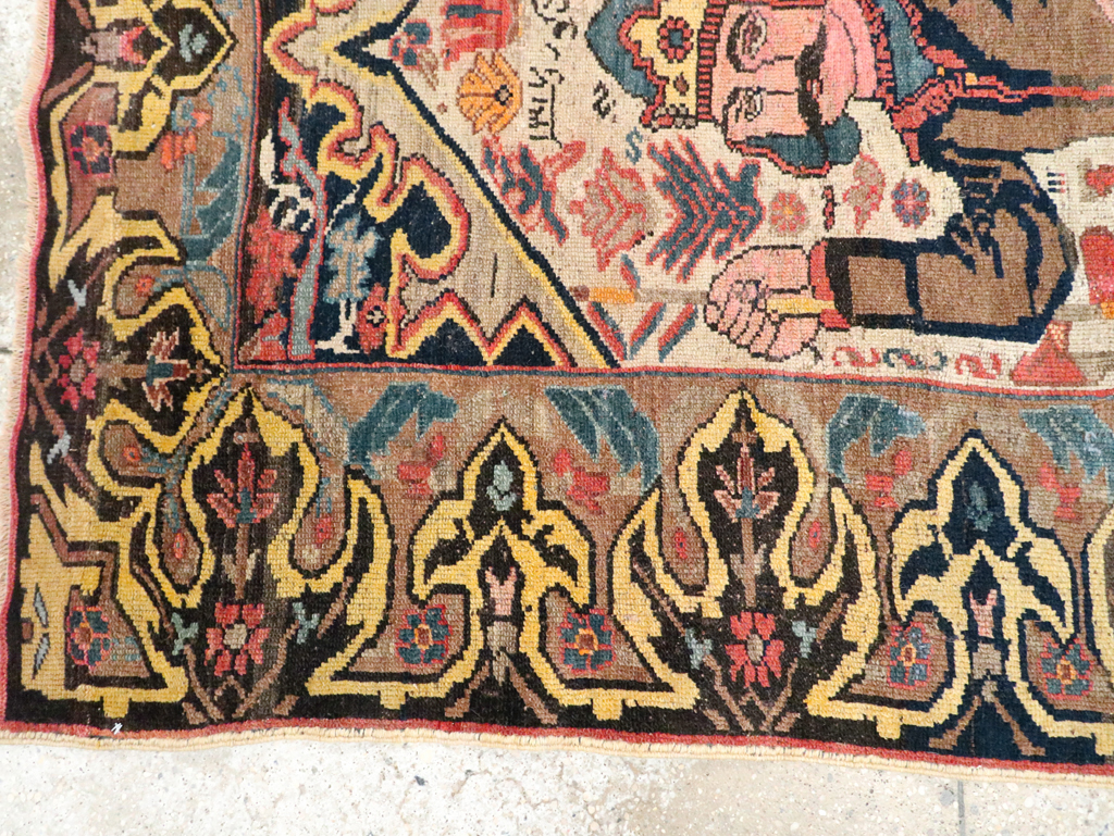 Antique Persian Kurdish Rug, No.29621 - Staging