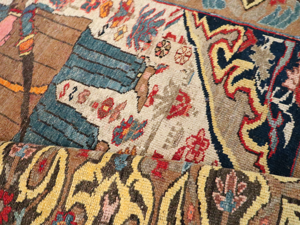 Antique Persian Kurdish Rug, No.29621 - Staging