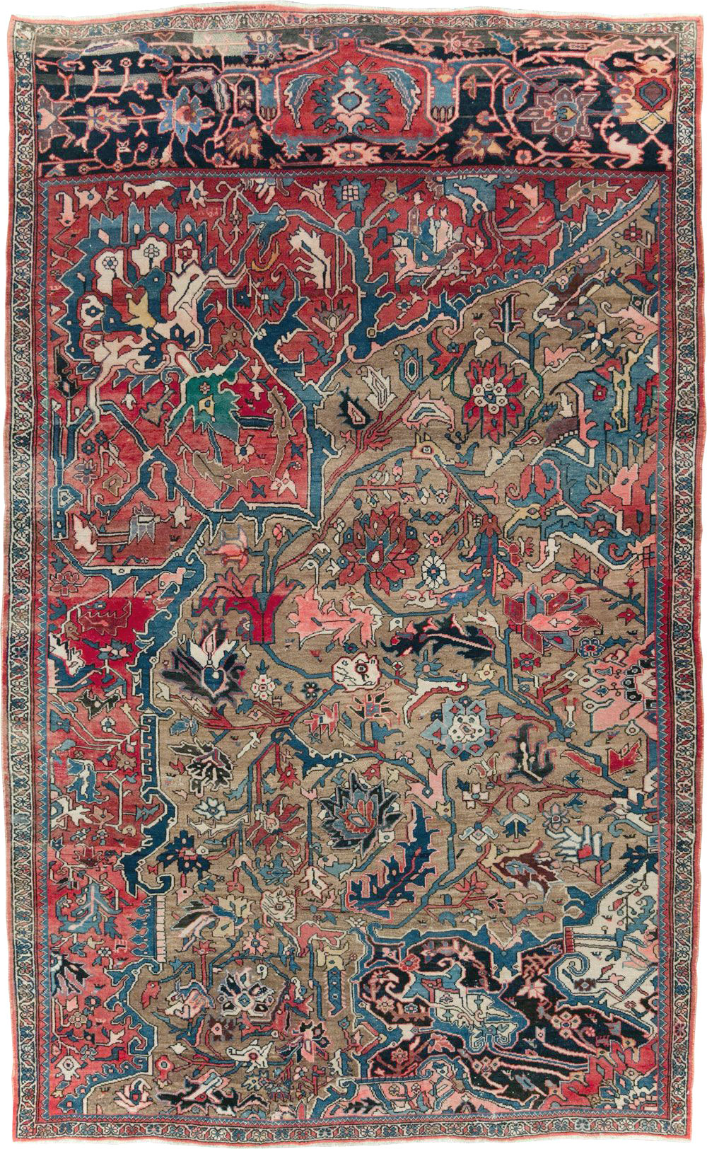 Antique Persian Bidjar Wagireh Sampler Rug, No.29627 - Staging