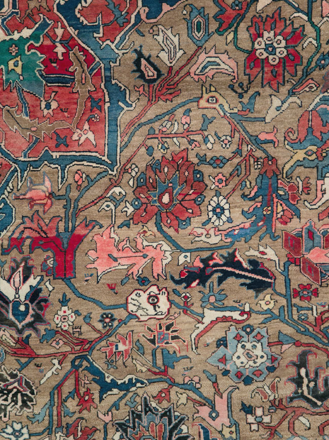 Antique Persian Bidjar Wagireh Sampler Rug, No.29627 - Staging