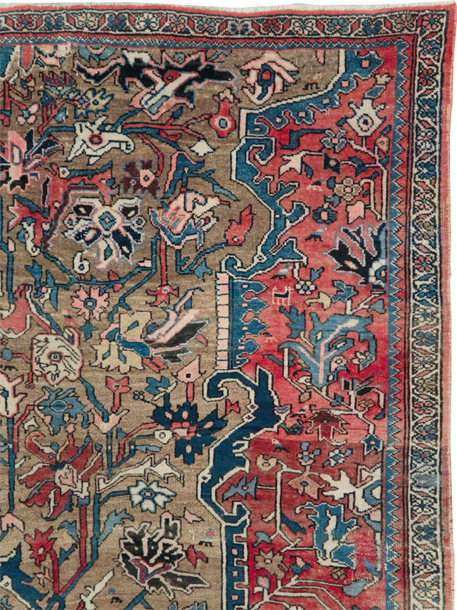 Antique Persian Bidjar Wagireh Sampler Rug, No.29627 - Staging