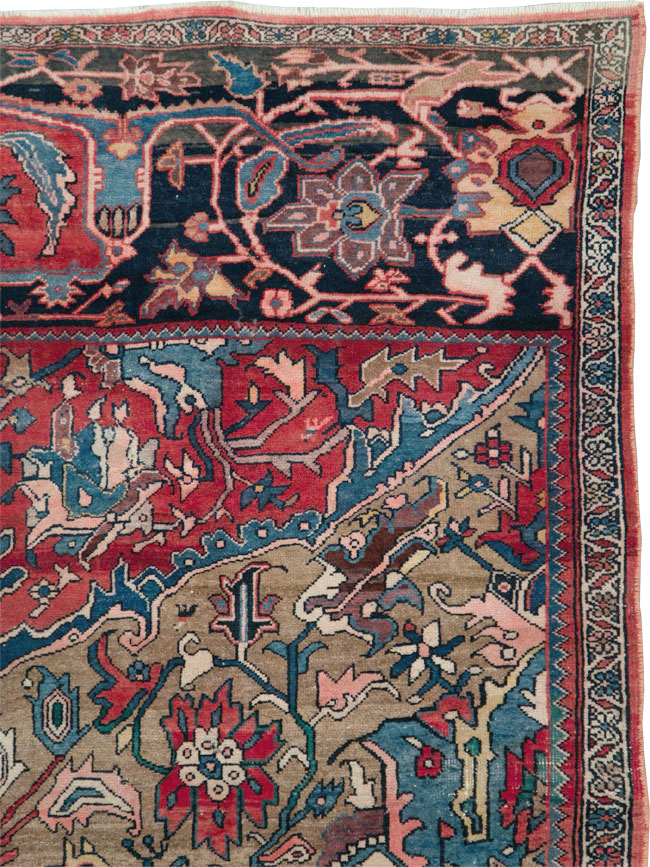 Antique Persian Bidjar Wagireh Sampler Rug, No.29627 - Staging