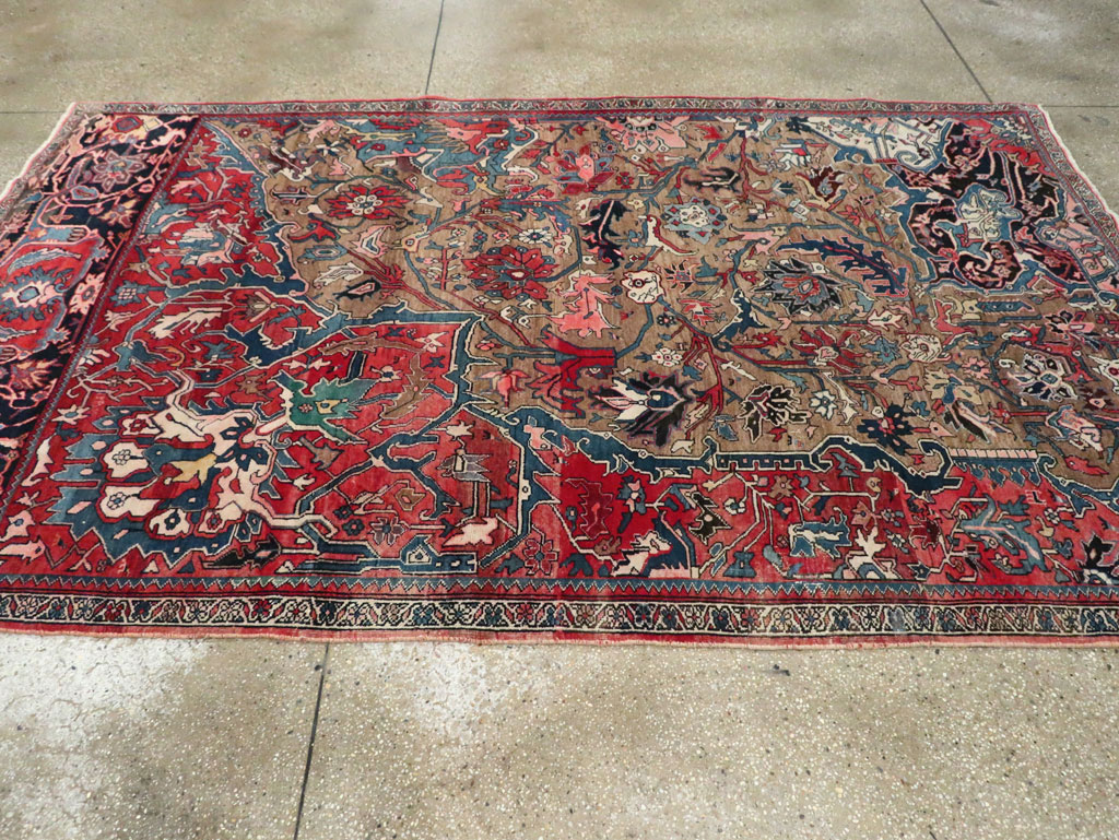 Antique Persian Bidjar Wagireh Sampler Rug, No.29627 - Staging