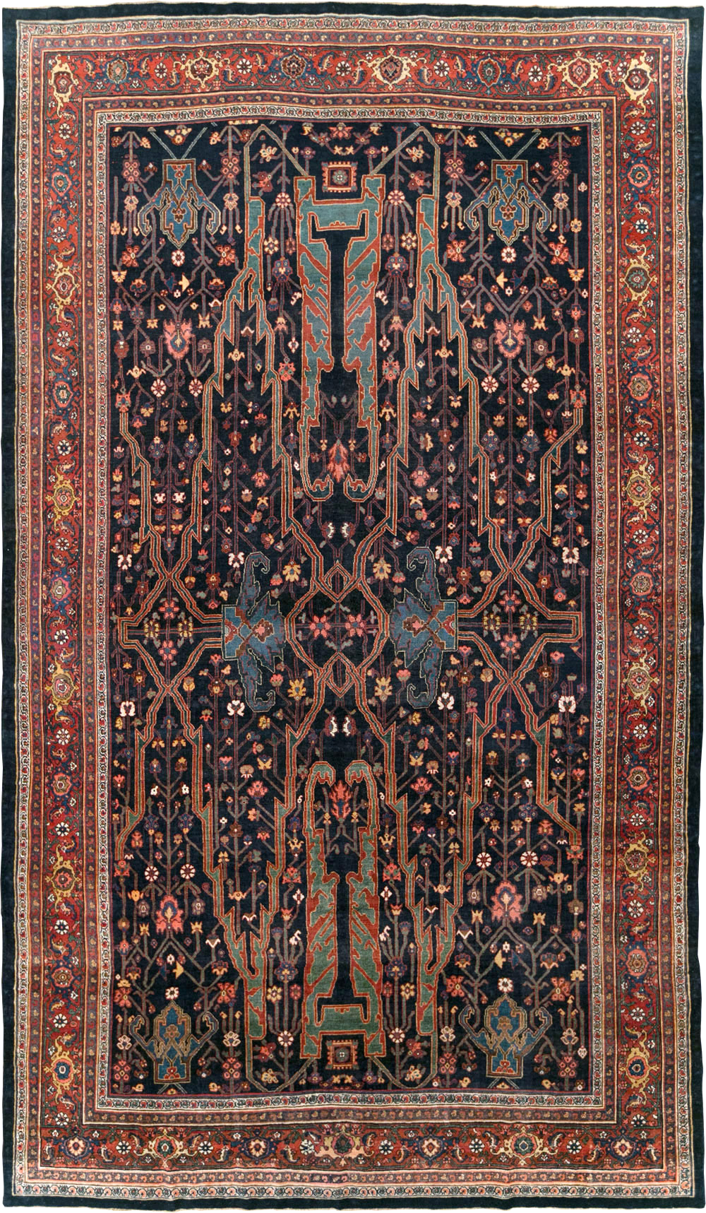 Antique Persian Bidjar Carpet, No.29636 - Staging