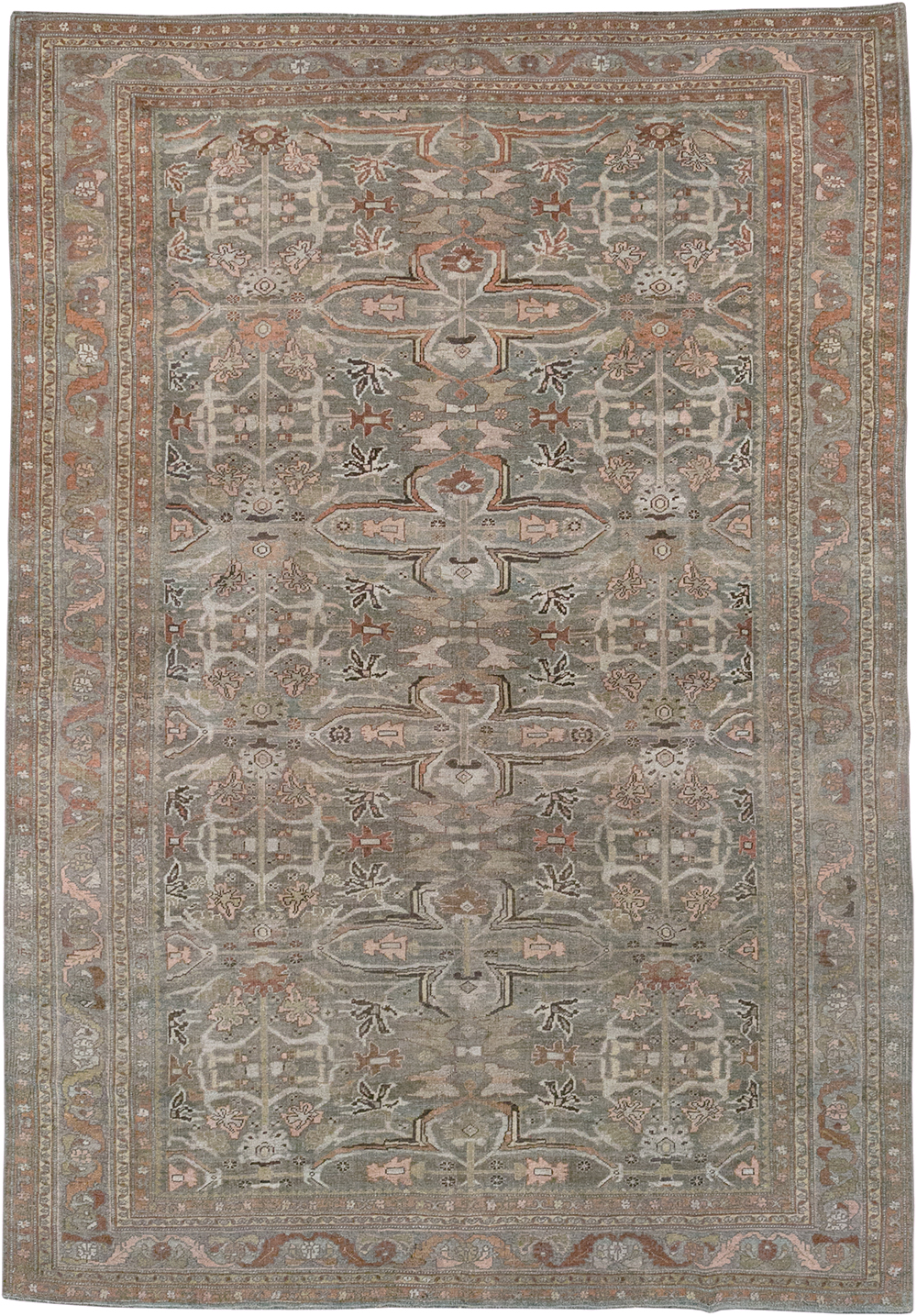 Antique Persian Bidjar Accent Carpet, No.29638 - Staging