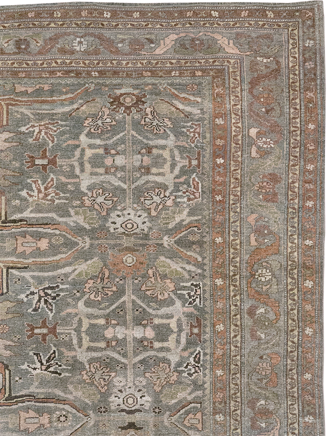 Antique Persian Bidjar Accent Carpet, No.29638 - Staging