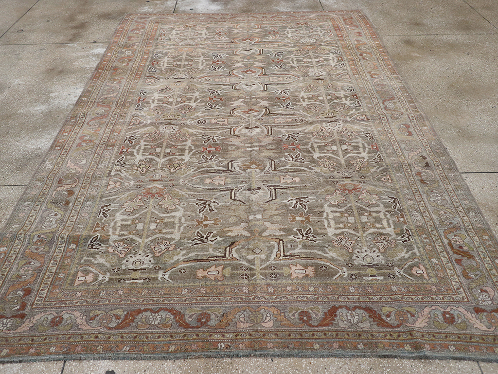 Antique Persian Bidjar Accent Carpet, No.29638 - Staging