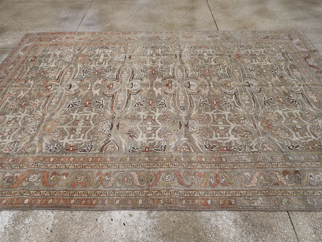 Antique Persian Bidjar Accent Carpet, No.29638 - Staging