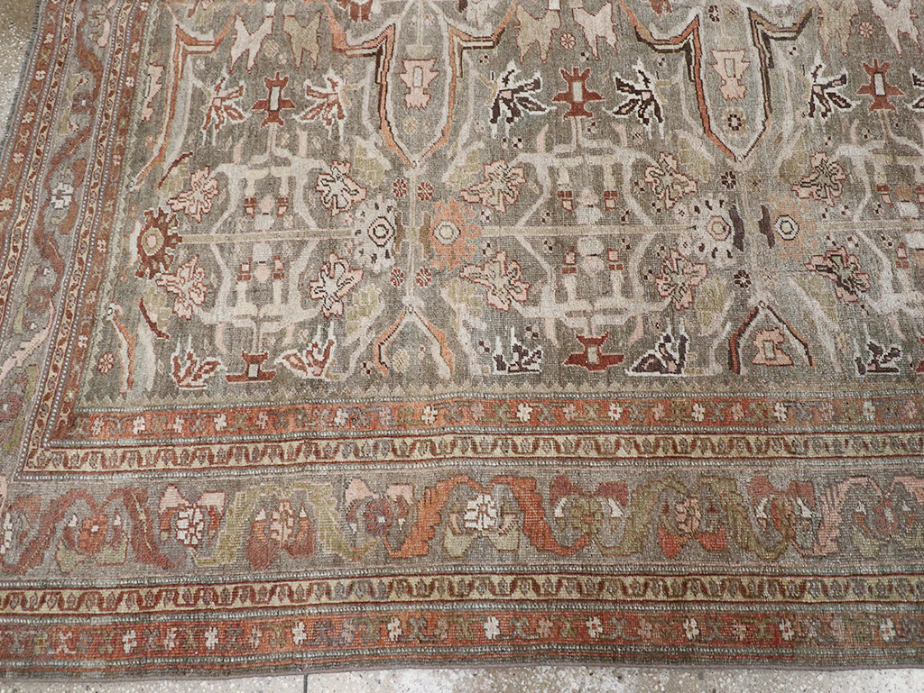 Antique Persian Bidjar Accent Carpet, No.29638 - Staging