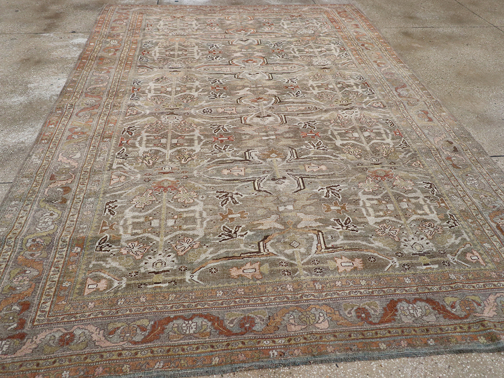 Antique Persian Bidjar Accent Carpet, No.29638 - Staging