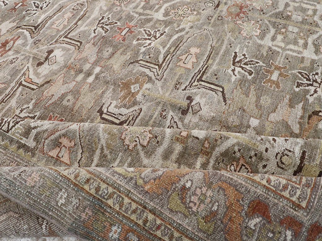 Antique Persian Bidjar Accent Carpet, No.29638 - Staging