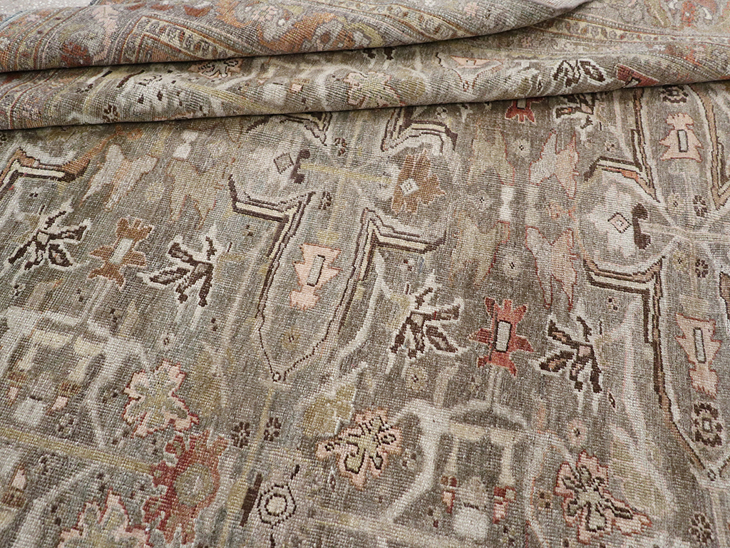 Antique Persian Bidjar Accent Carpet, No.29638 - Staging