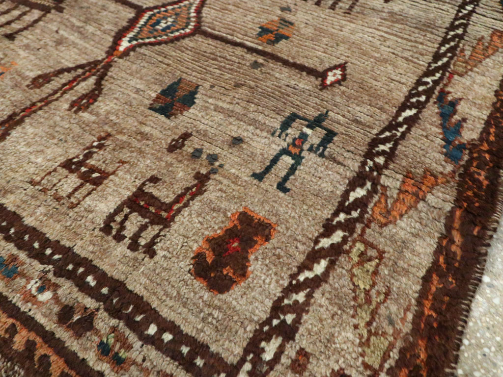 Vintage Persian Gabbeh Pictorial Rug, No.29640 - Staging