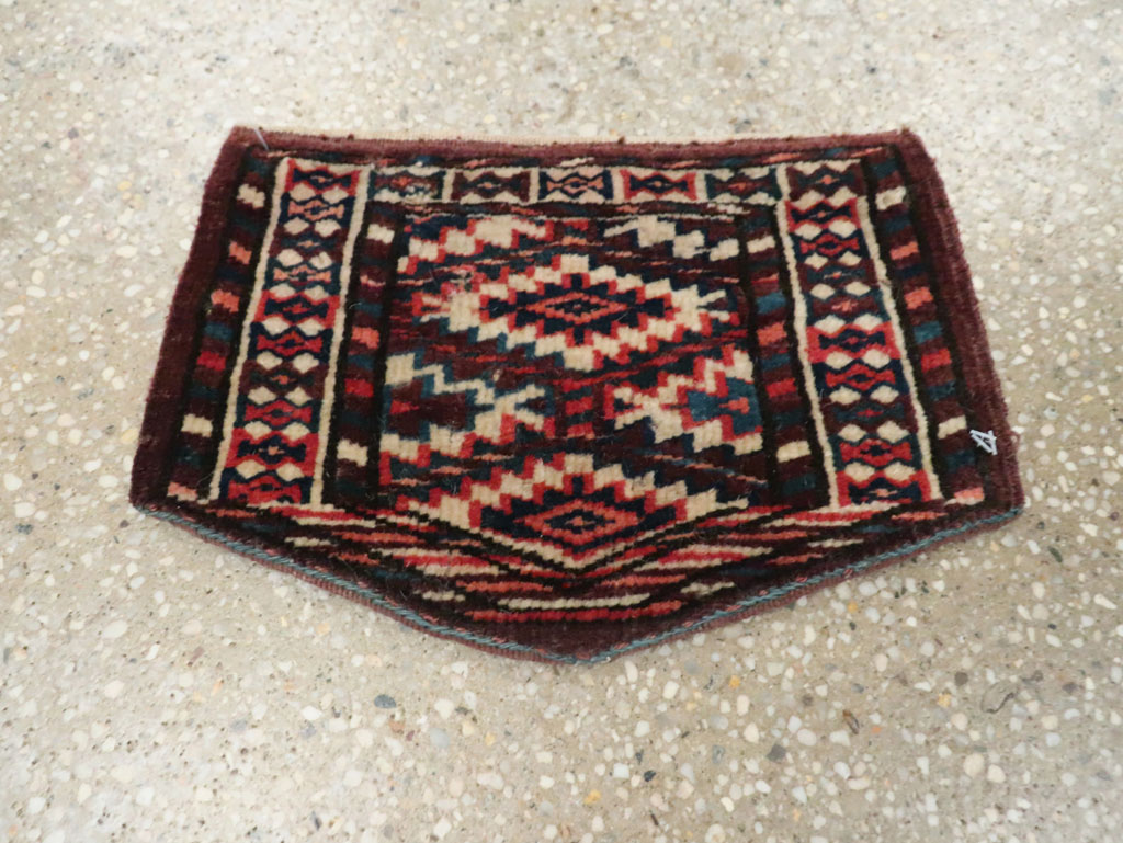 Vintage Central Asian Yamoud Turkoman Throw Rug (Pair: 1 of 2), No.29641 - Staging