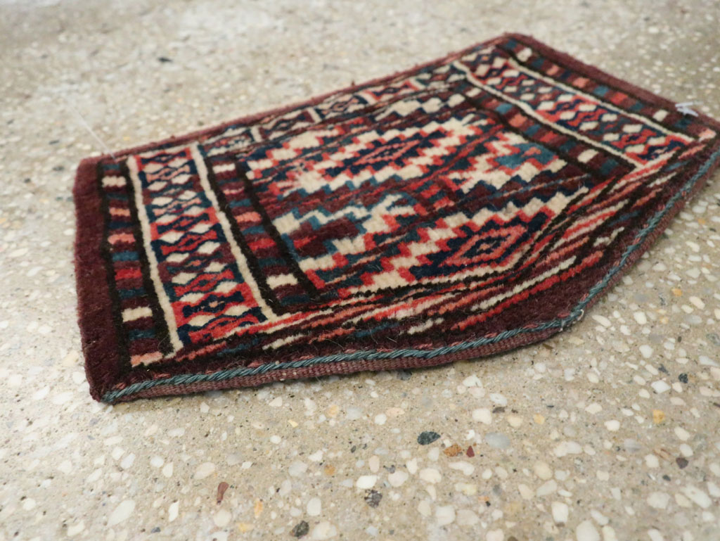 Vintage Central Asian Yamoud Turkoman Throw Rug (Pair: 1 of 2), No.29641 - Staging