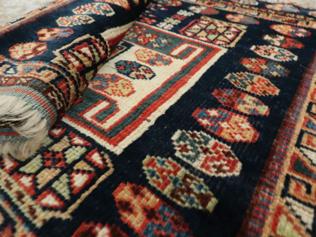 Antique Persian Khamseh Throw Rug, No.29644 - Staging