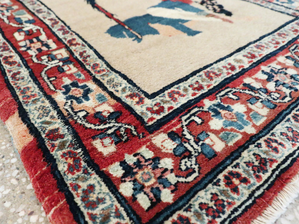 Antique Perisan Tabriz Pictorial Rug, No.29649 - Staging