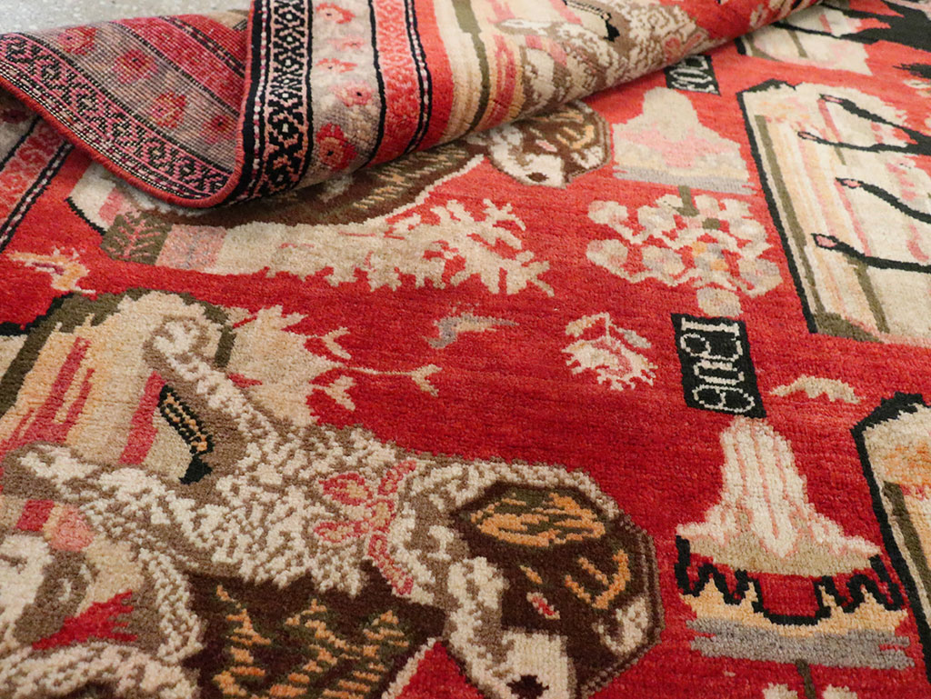 Vintage Pictorial Karabagh Rug, No.29651 - Staging