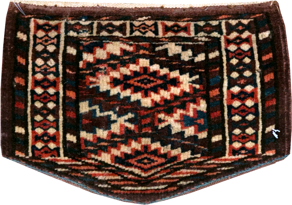 Vintage Central Asian Yamoud Turkoman Throw Rug (Pair: 2 of 2), No.29663 - Staging