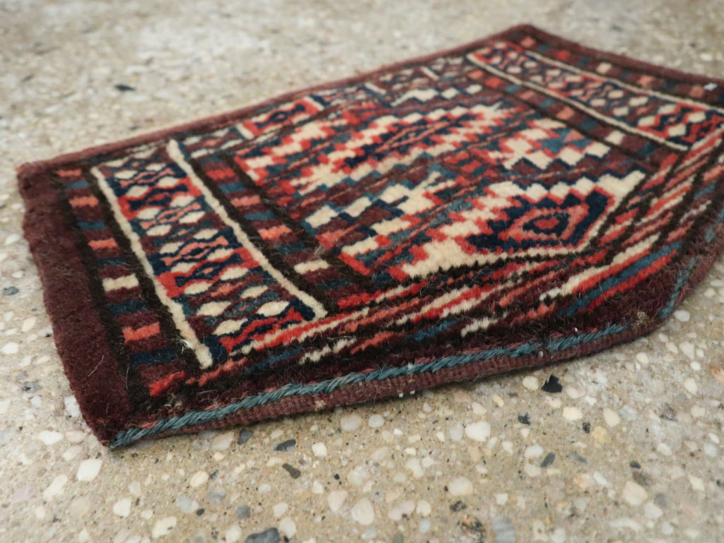 Vintage Central Asian Yamoud Turkoman Throw Rug (Pair: 2 of 2), No.29663 - Staging