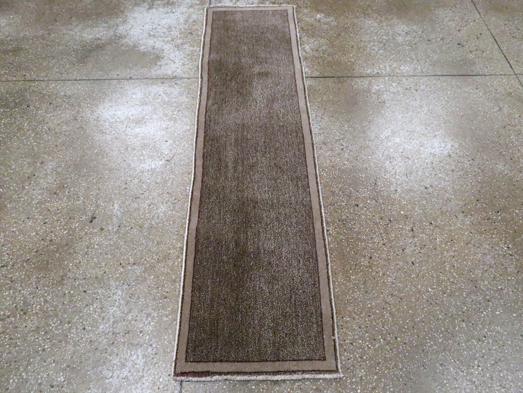 Modern Style Vintage Persian Mashad Small Runner, No.29664 - Staging