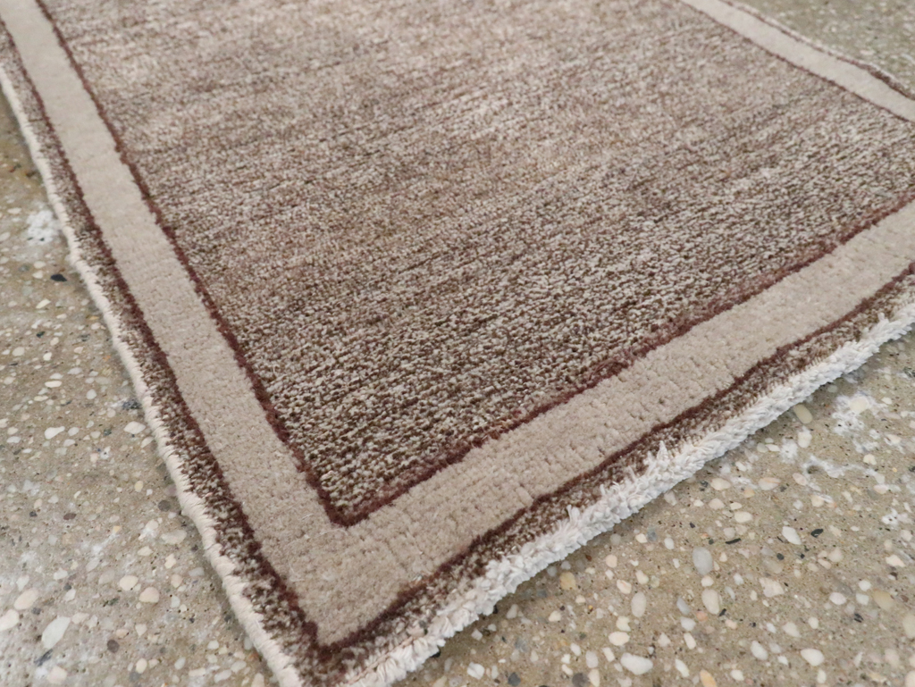 Vintage Persian Mashad Small Throw Rug, No.29665 - Staging