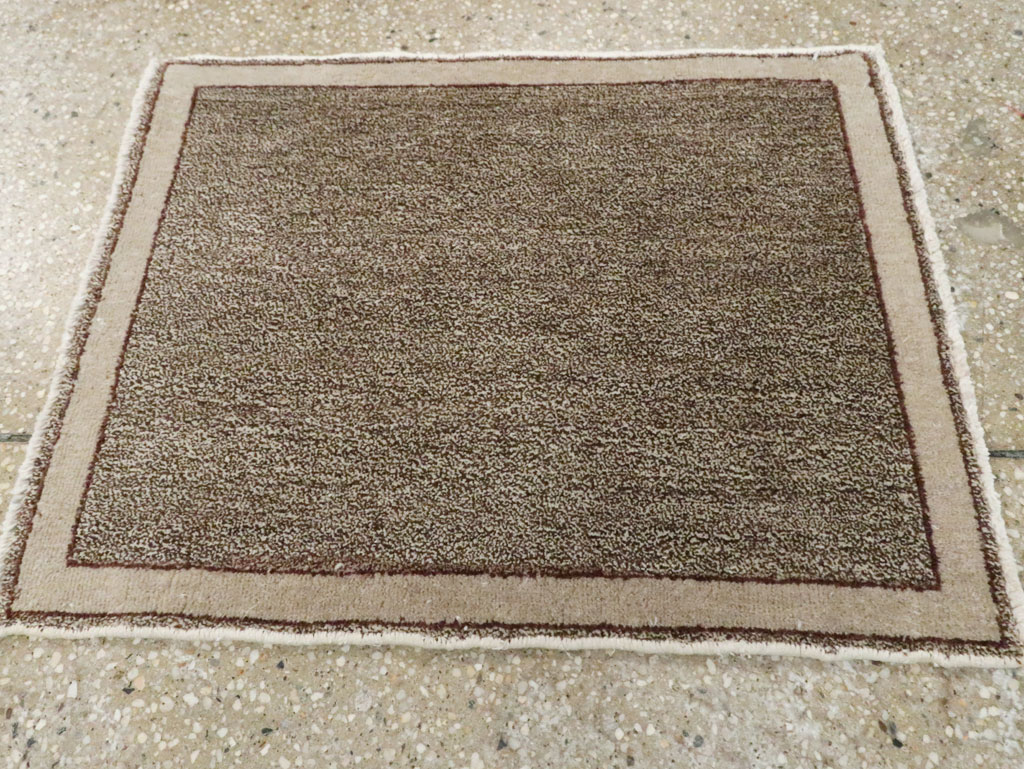 Vintage Persian Mashad Small Throw Rug, No.29666 - Staging