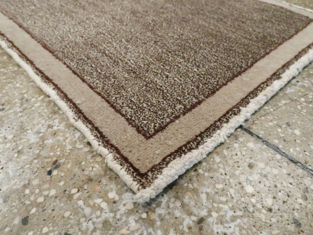 Vintage Persian Mashad Small Throw Rug, No.29666 - Staging