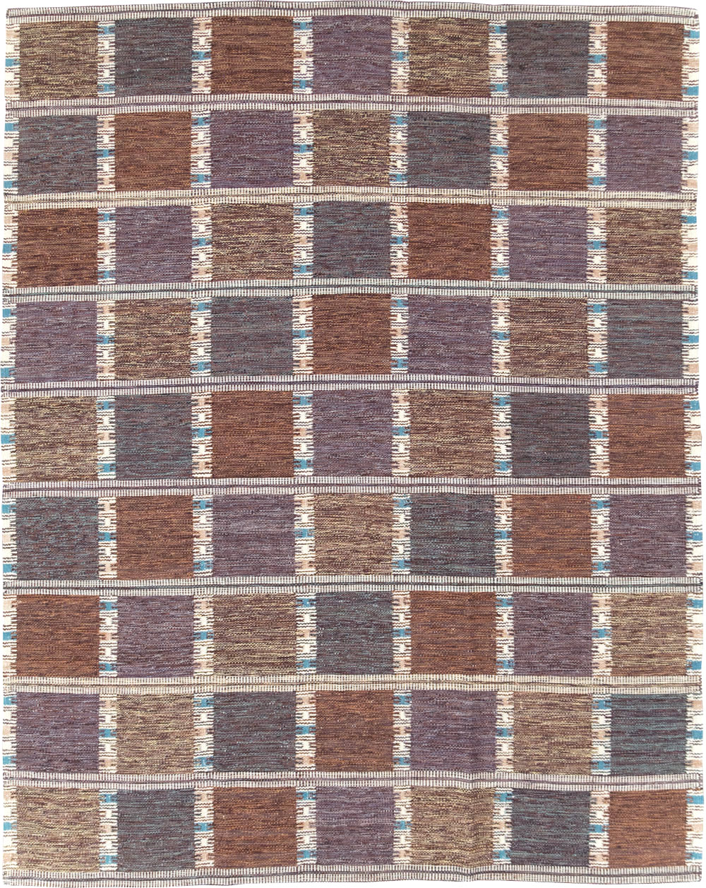 Swedish Inspired Contemporary Turkish Flatweave Kilim Room Size Carpet, No.29667 - Staging