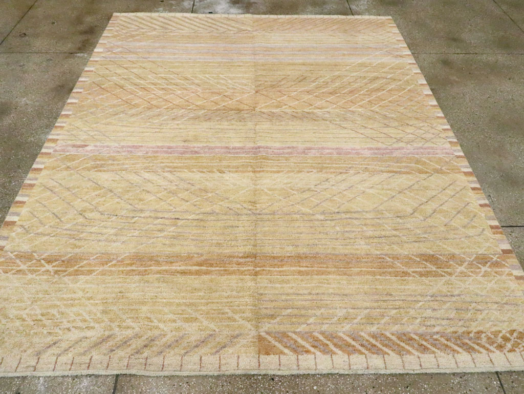 Swedish Inspired Contemporary Turkish Anatolian Room Size Carpet, No.29669 - Staging