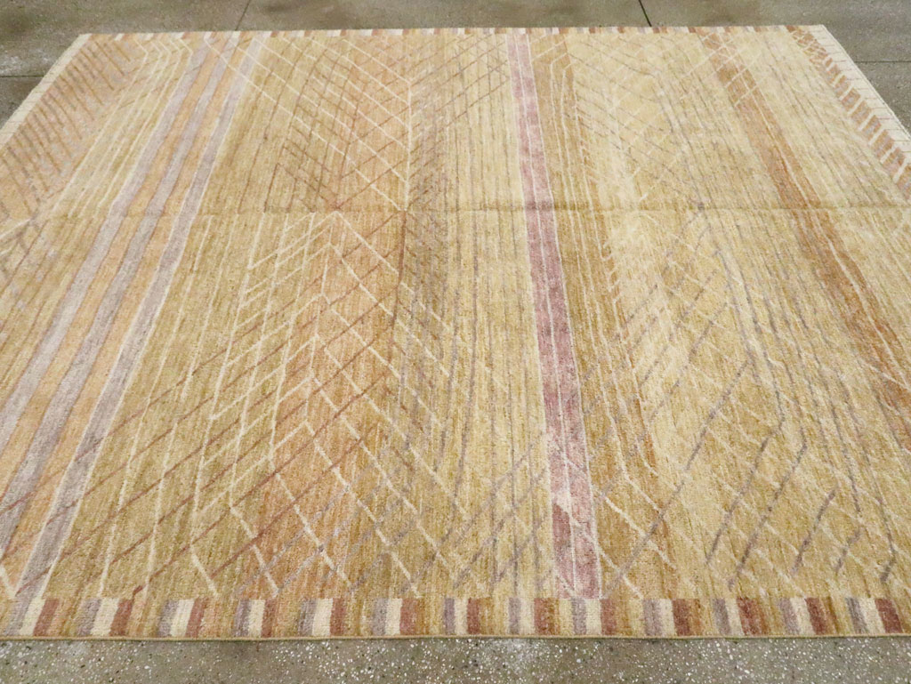 Swedish Inspired Contemporary Turkish Anatolian Room Size Carpet, No.29669 - Staging