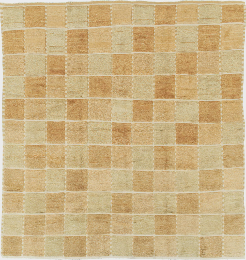 Swedish Inspired Contemporary Turkish Anatolian Square Room Size Carpet, No.29670 - Staging