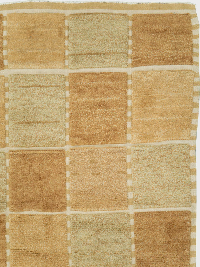 Swedish Inspired Contemporary Turkish Anatolian Square Room Size Carpet, No.29670 - Staging