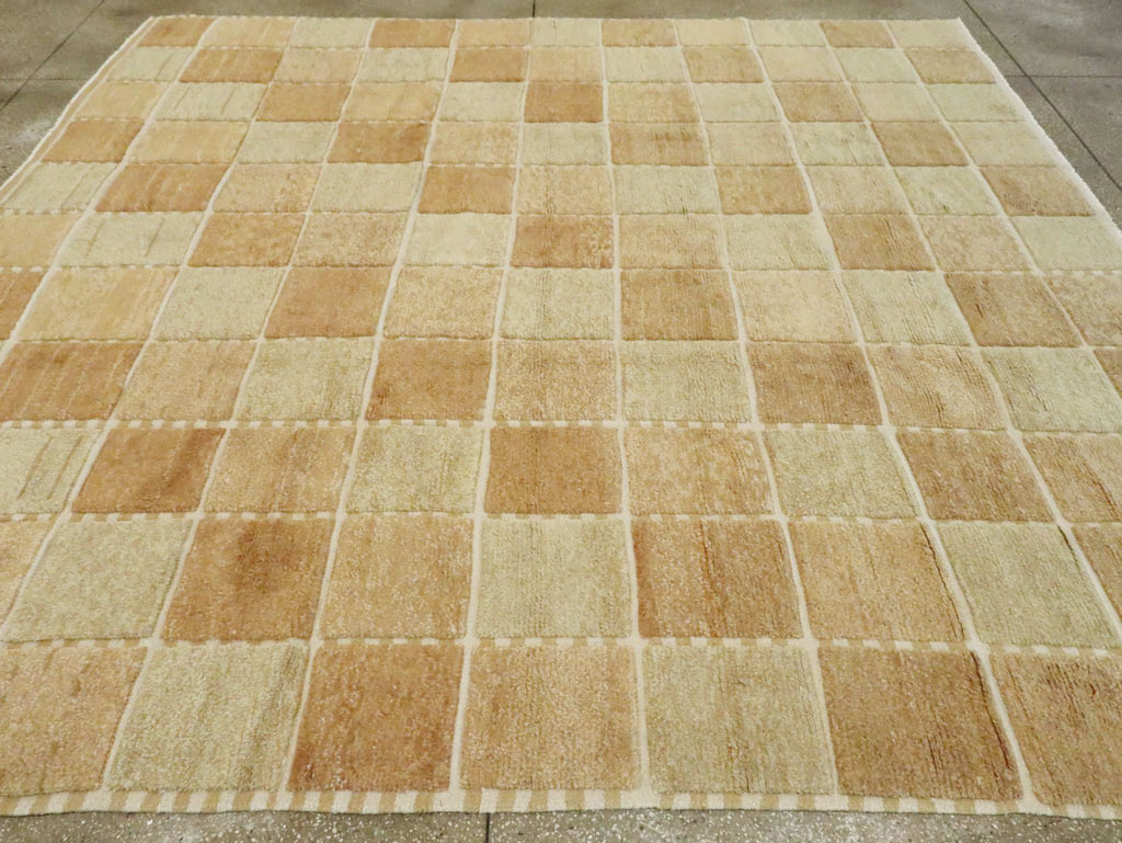 Swedish Inspired Contemporary Turkish Anatolian Square Room Size Carpet, No.29670 - Staging