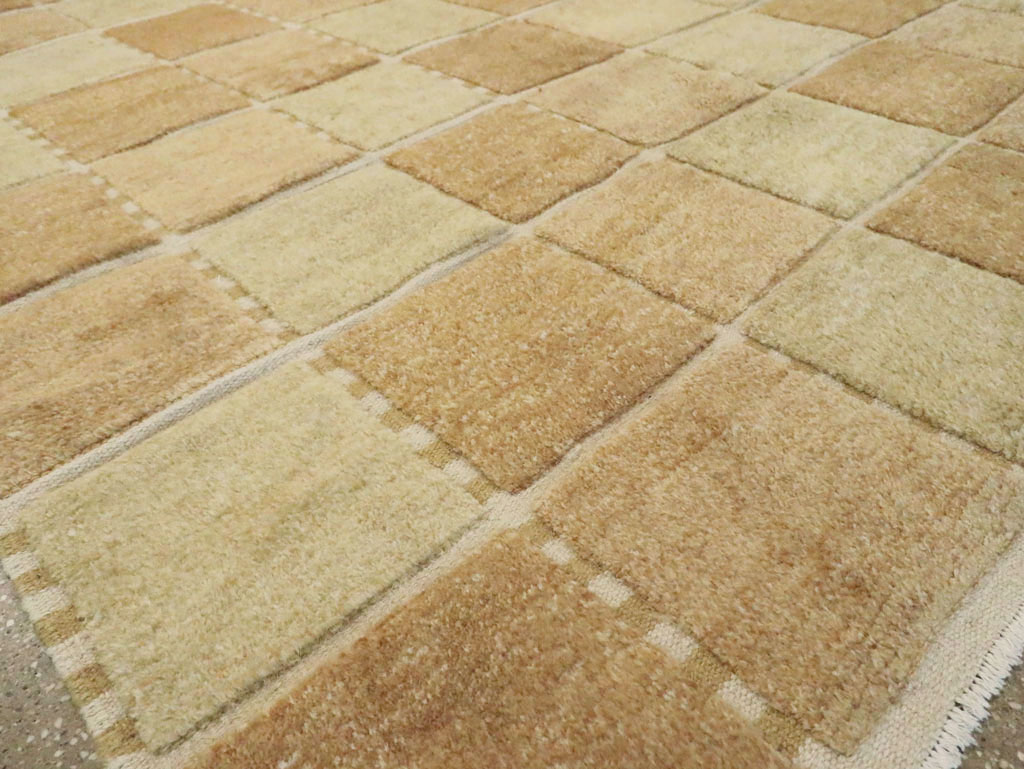 Swedish Inspired Contemporary Turkish Anatolian Square Room Size Carpet, No.29670 - Staging