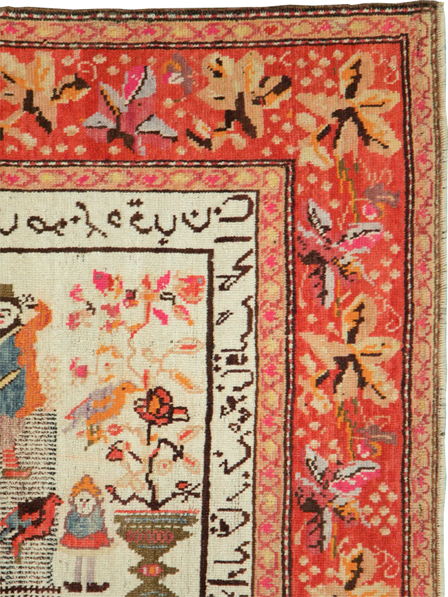 Antique Pictorial Karabagh Rug, No.29673 - Staging