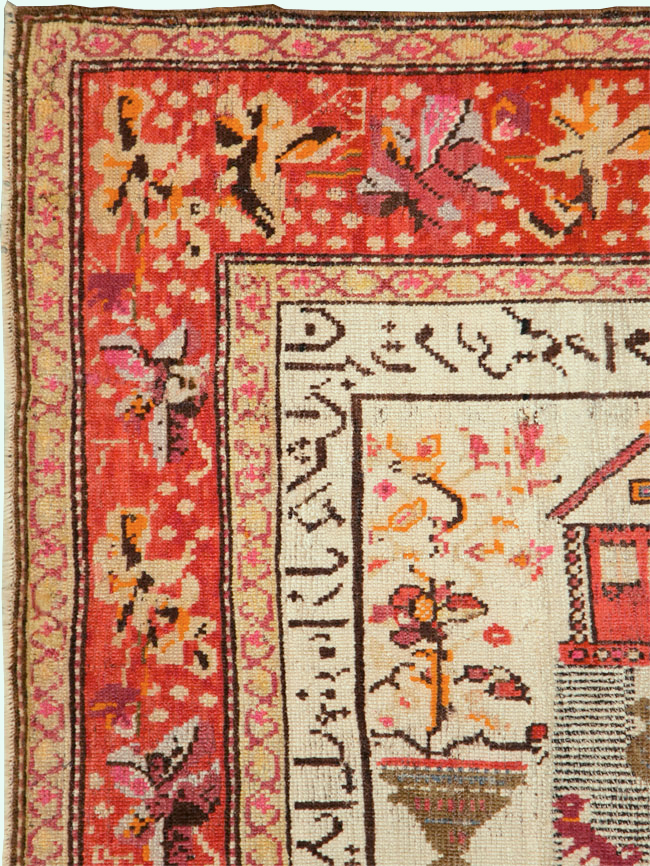 Antique Pictorial Karabagh Rug, No.29673 - Staging