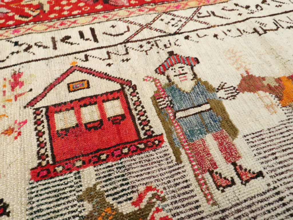 Antique Pictorial Karabagh Rug, No.29673 - Staging