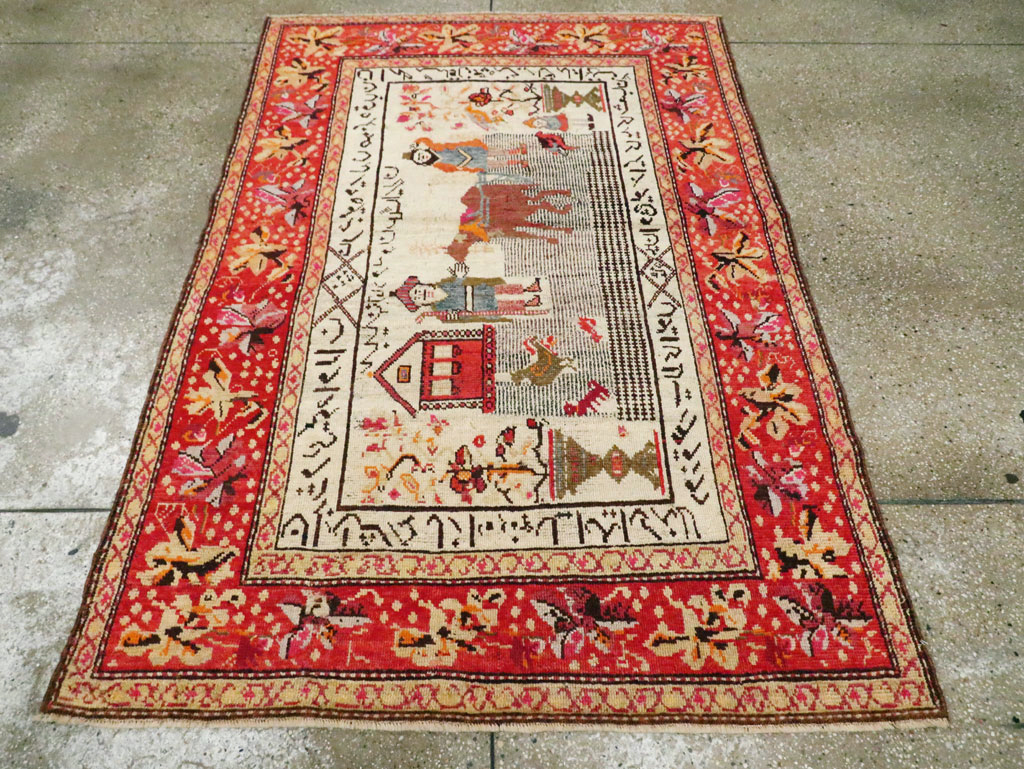 Antique Pictorial Karabagh Rug, No.29673 - Staging