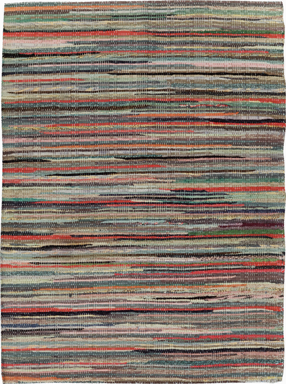 Vintage American Small Rag Rug, No.29674 - Staging
