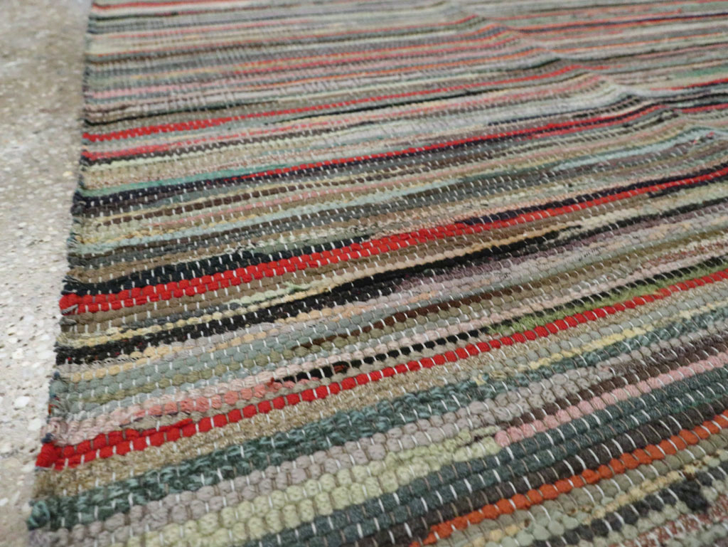 Vintage American Small Rag Rug, No.29674 - Staging
