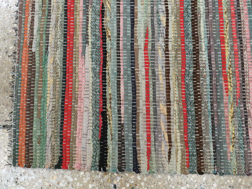 Vintage American Small Rag Rug, No.29674 - Staging