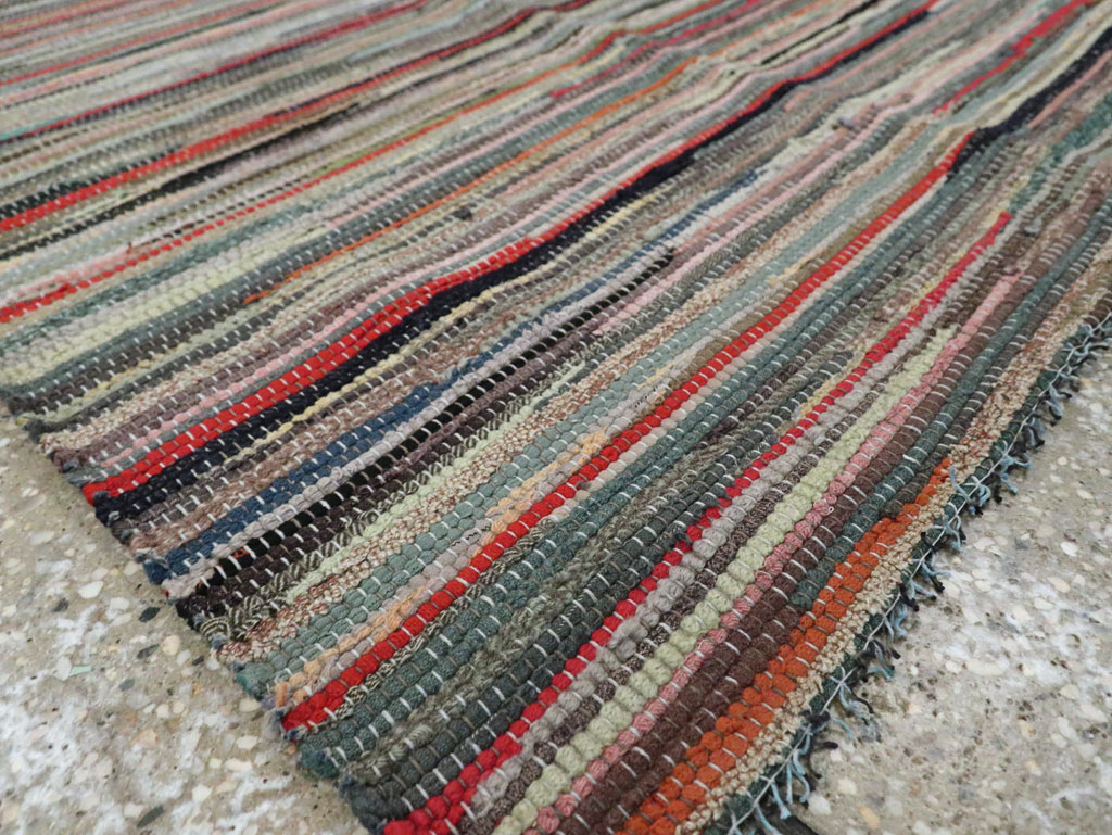Vintage American Small Rag Rug, No.29674 - Staging