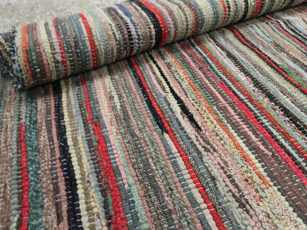 Vintage American Small Rag Rug, No.29674 - Staging