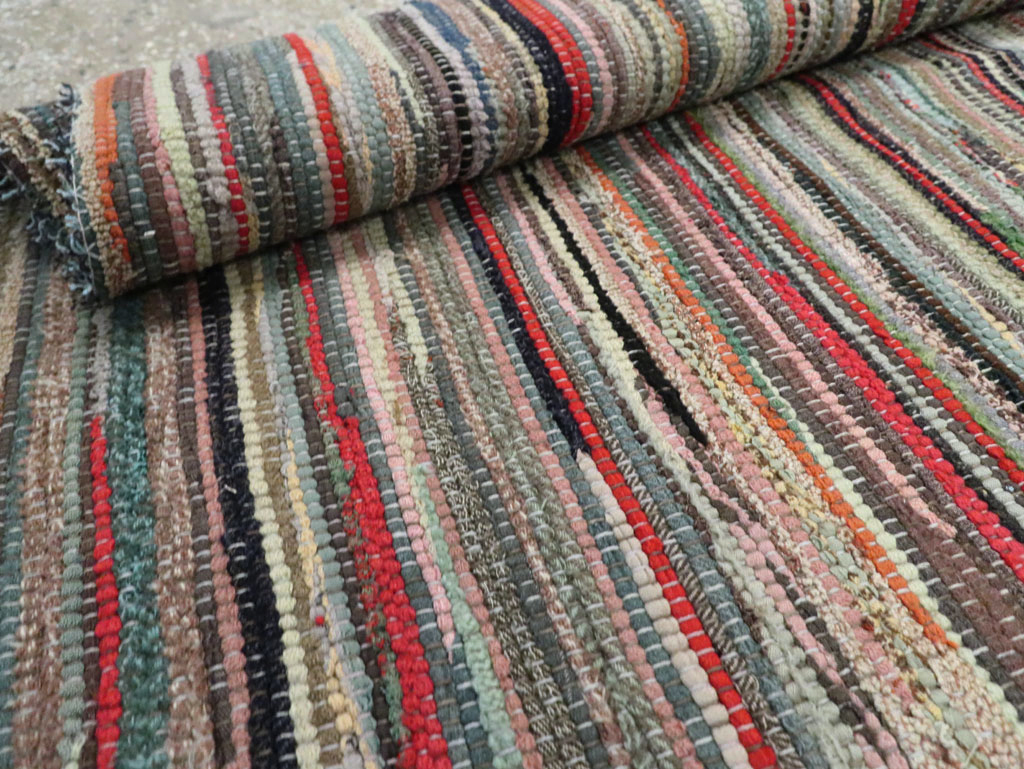 Vintage American Small Rag Rug, No.29674 - Staging