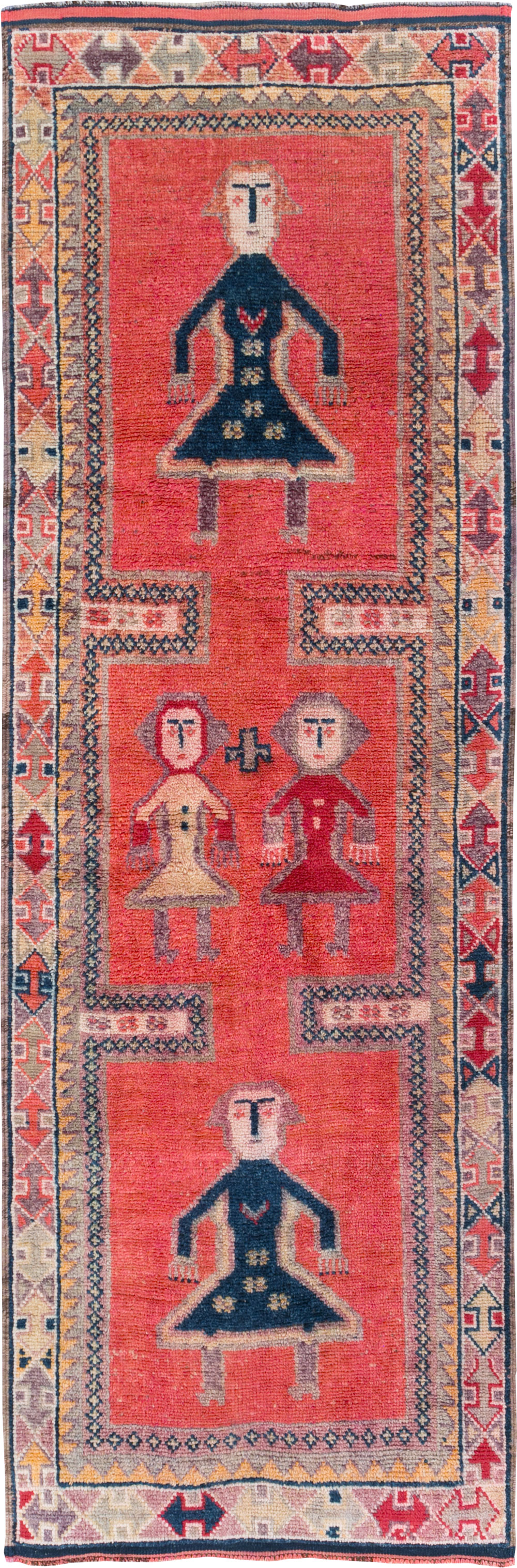 Vintage Turkish Anatolian Pictorial Runner, No.29677 - Staging