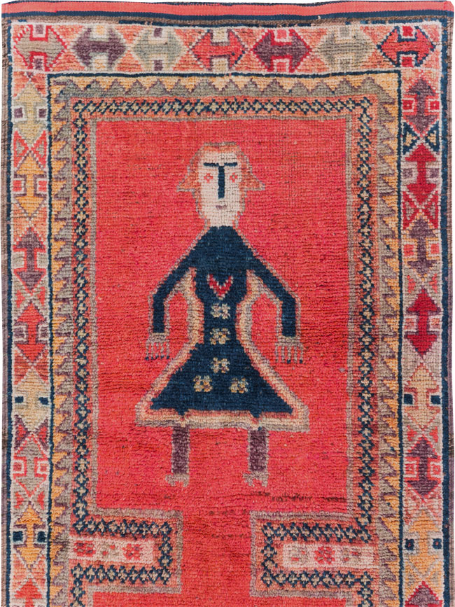 Vintage Turkish Anatolian Pictorial Runner, No.29677 - Staging